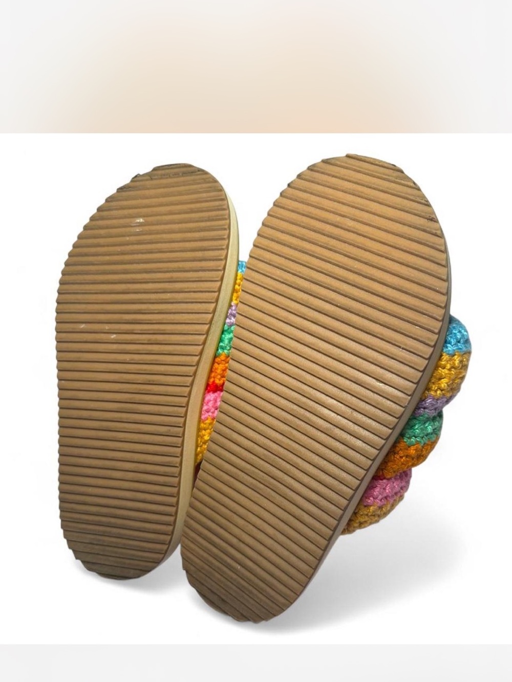 FARM Rio Yellow Multicolor Crochet Slide Sandals - Picture 5 of 5